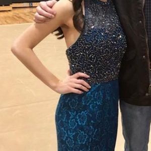 Teal blue pageant dress